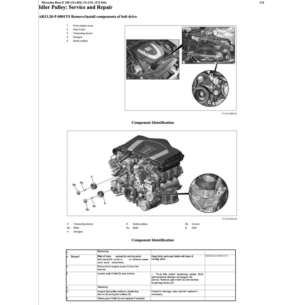 MERCEDES-BENZ E-CLASS W211 E350 M272 (2002-2009) SERVICE WORKSHOP MANUAL