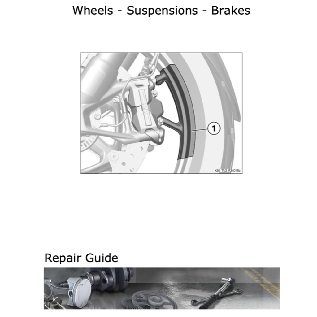BMW R1250 GS K50 (2019-2023) SERVICE WORKSHOP MANUAL + PARTS CATALOGUE