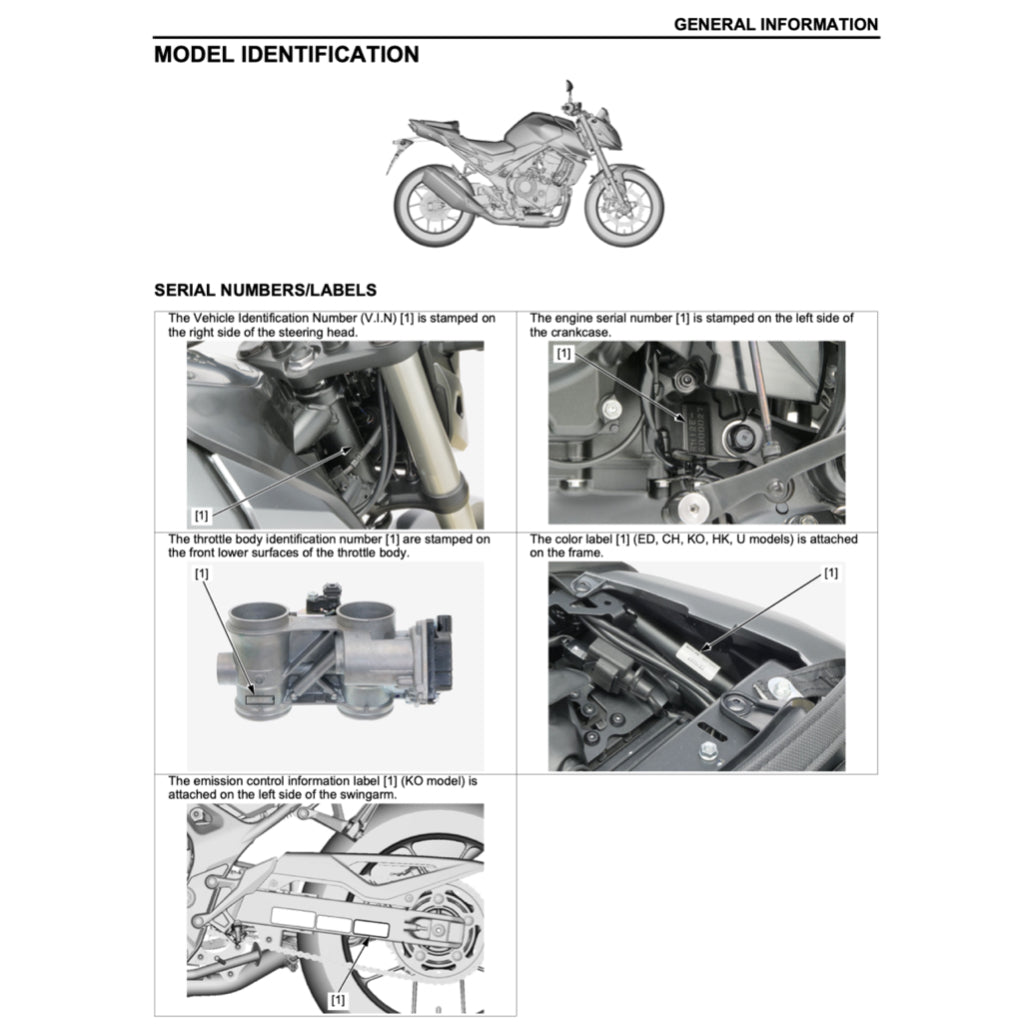 HONDA CB750 HORNET (2023+) SERVICE WORKSHOP MANUAL + PARTS CATALOGUE +OWNER'S MANUAL