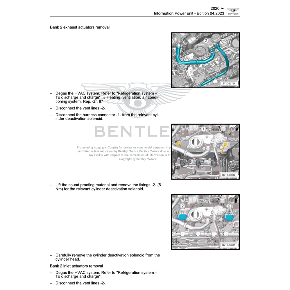 BENTLEY CONTINENTAL GT V8 / W12 (2019-2023) SERVICE WORKSHOP MANUAL