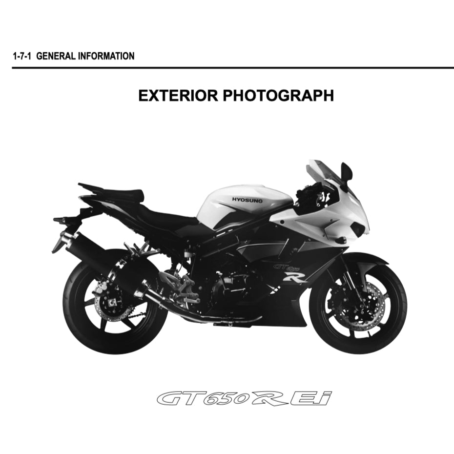 NAZA BLADE/ HYOSUNG 650R (2012-2018) SERVICE WORKSHOP MANUAL + PARTS CATALOGUE + OWNER'S MANUAL