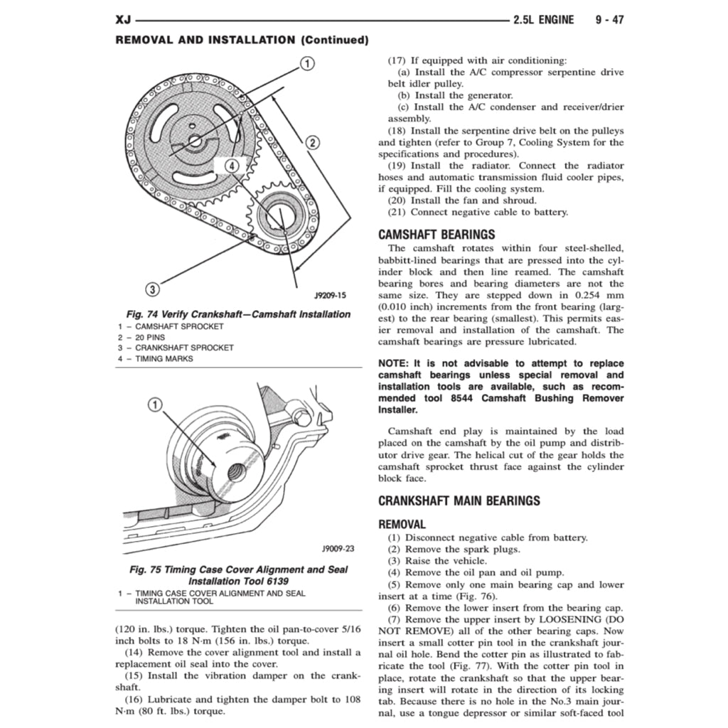 JEEP CHEROKEE XJ (1995-2001) SERVICE WORKSHOP MANUAL