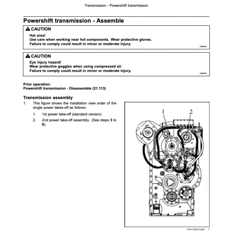 CASE 1021F / 1121F WHEEL LOADER SERVICE WORKSHOP MANUAL