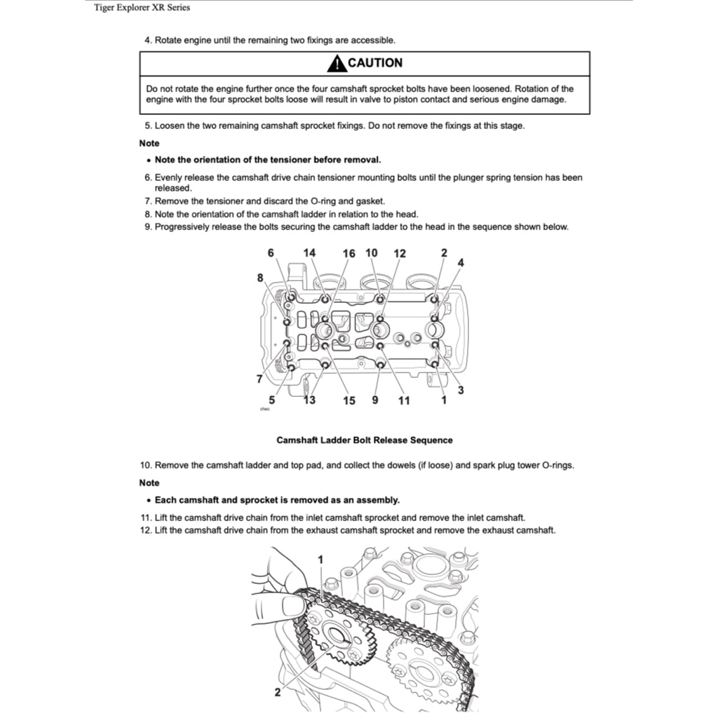 TRIUMPH EXPLORER 1200 XR/XRX/XRT (2016-2021) SERVICE WORKSHOP MANUAL + OWNER'S MANUAL