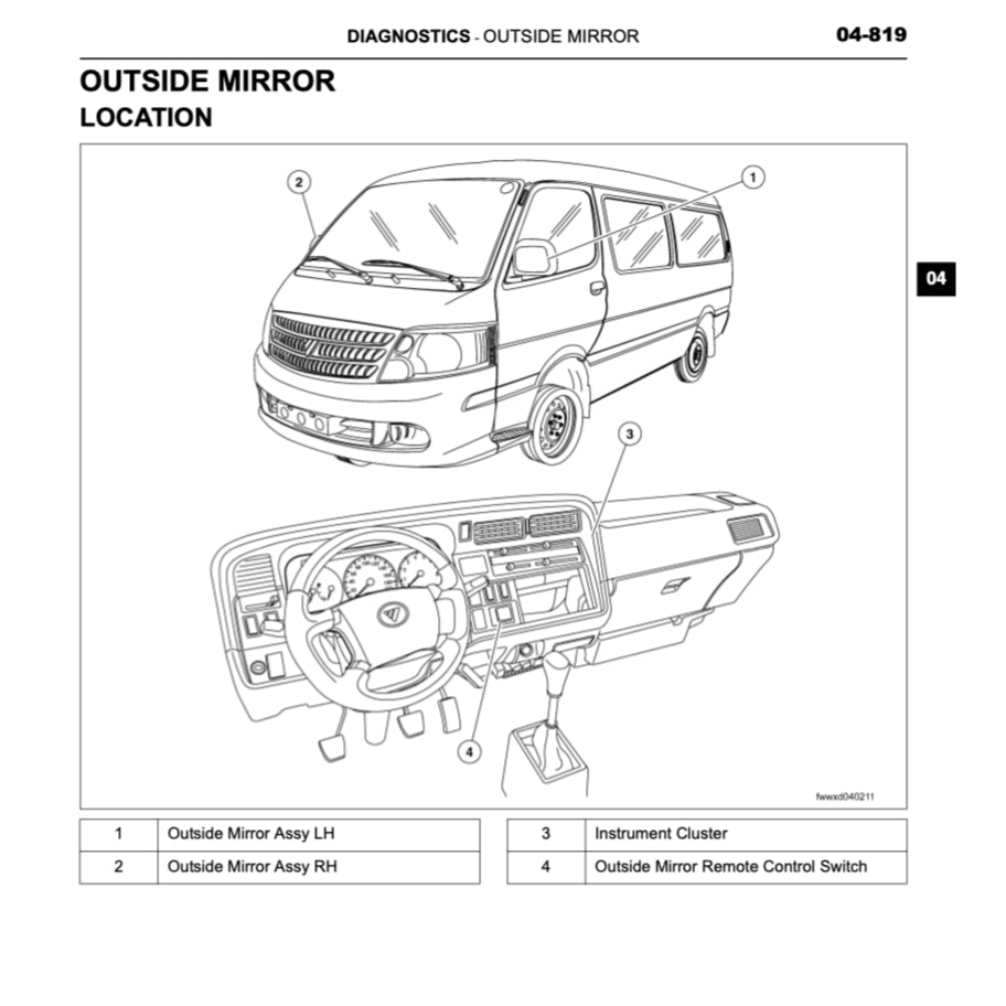 FOTON VIEW C2 (2011-2016) SERVICE WORKSHOP MANUAL