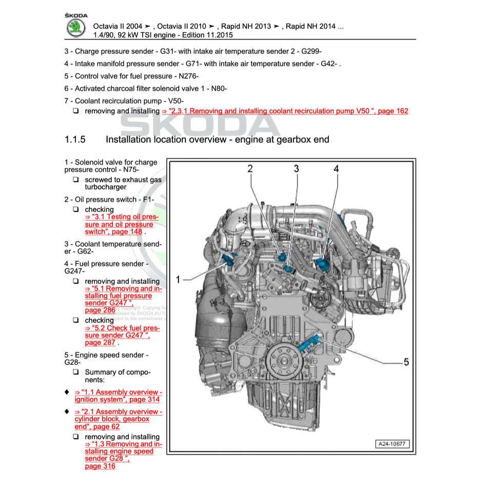 SKODA OCTAVIA 1Z (2004-2013) SERVICE WORKSHOP MANUAL