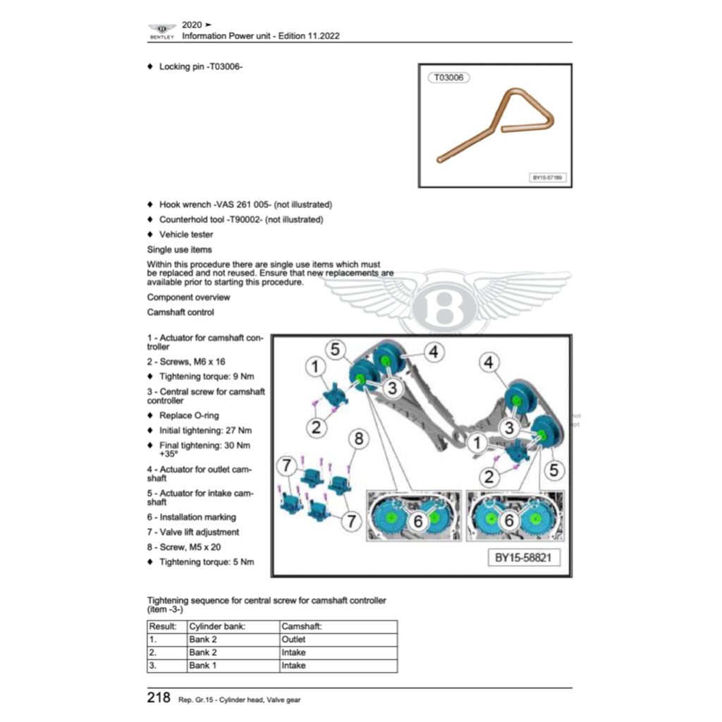 BENTLEY CONTINENTAL GT V8 / W12 (2019-2023) SERVICE WORKSHOP MANUAL