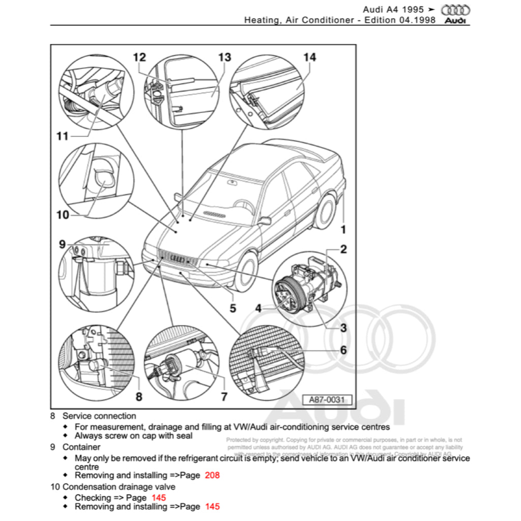 Audi A4 (B5) 1995-2001 SERVICE REPAIR WORKSHOP MANUAL
