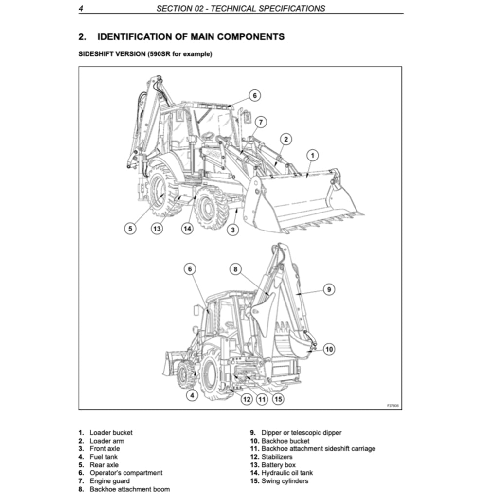 CASE 580SR 590SR(+) 695SR LOADER BACKOE SERVICE WORKSHOP MANUAL+ PARTS CATALOGUE
