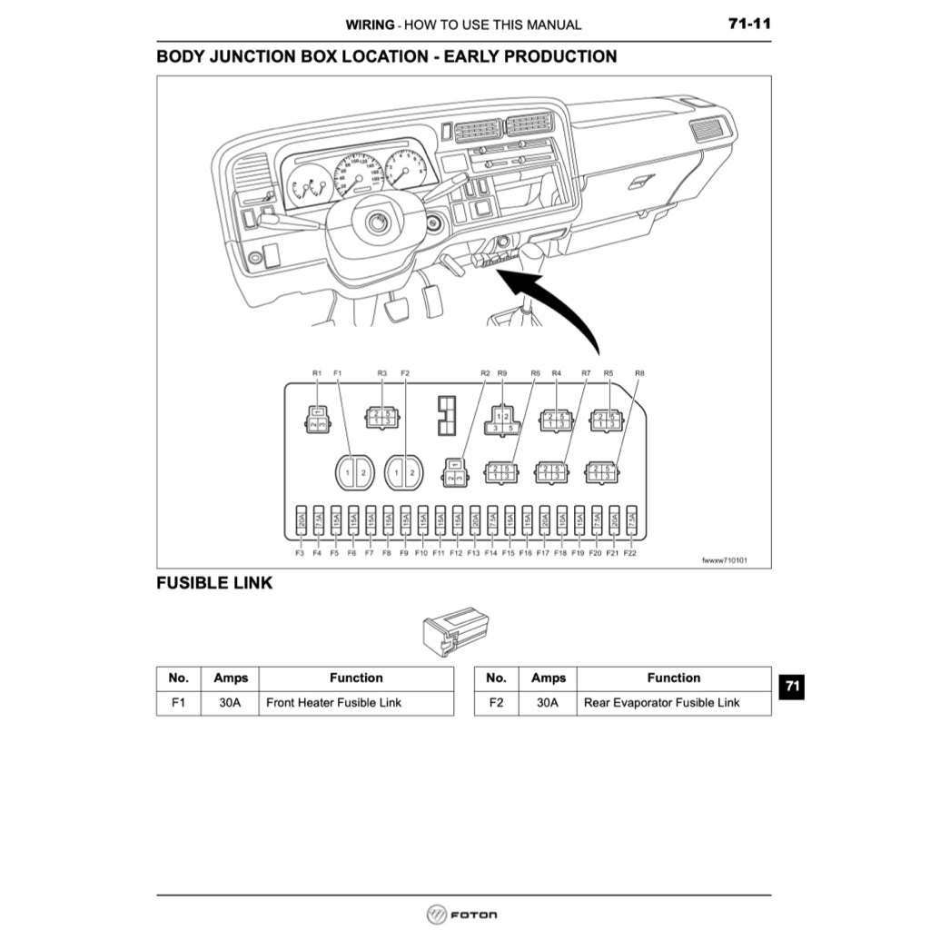FOTON VIEW C2 (2011-2016) SERVICE WORKSHOP MANUAL