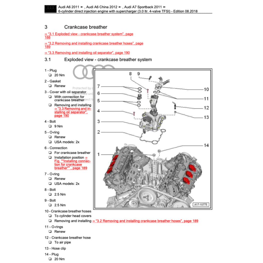 AUDI A7 4G8 (2011-2018) SERVICE WORKSHOP MANUAL