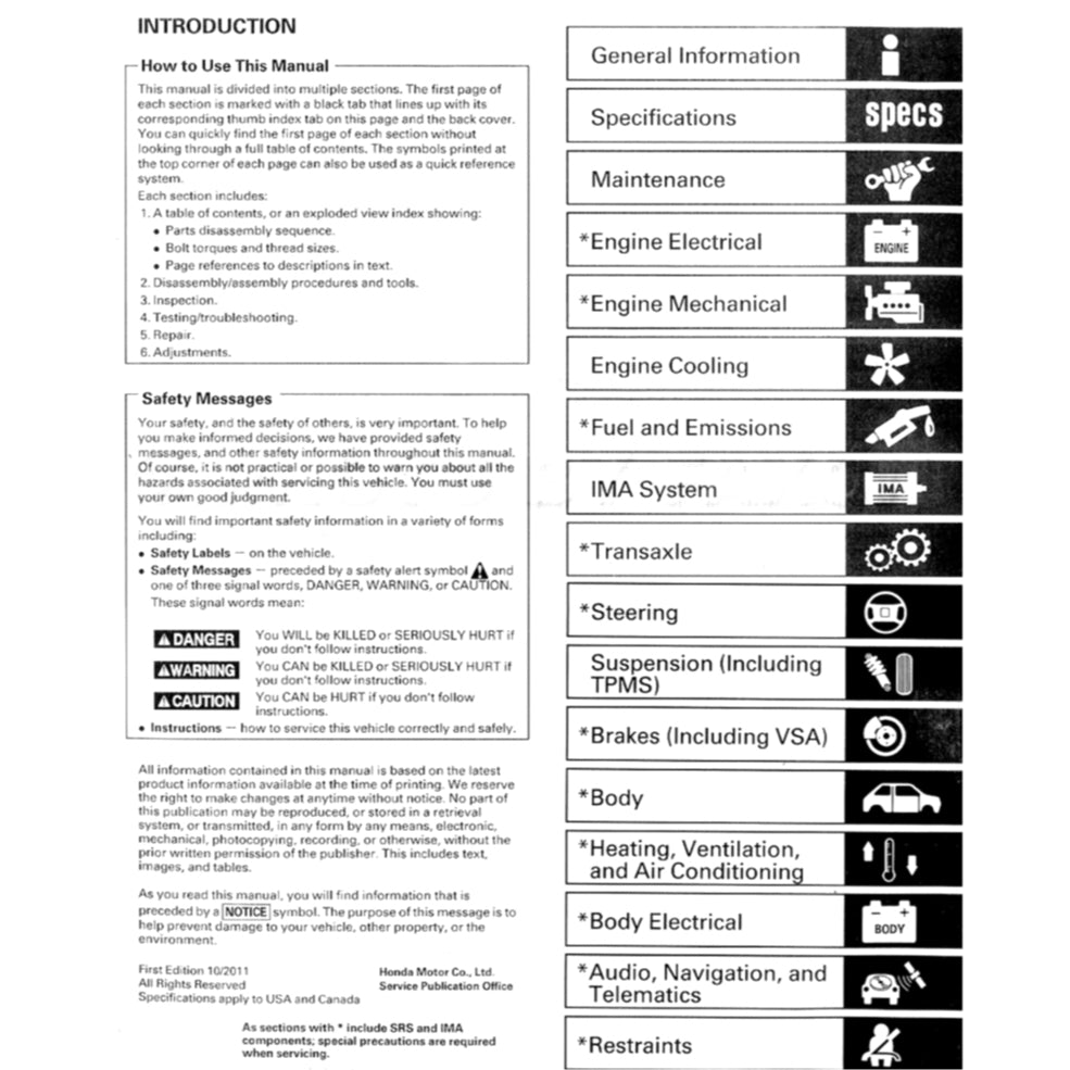CRZ HONDA CR-Z (2011-2016) SERVICE WORKSHOP MANUAL + WIRING DIAGRAM