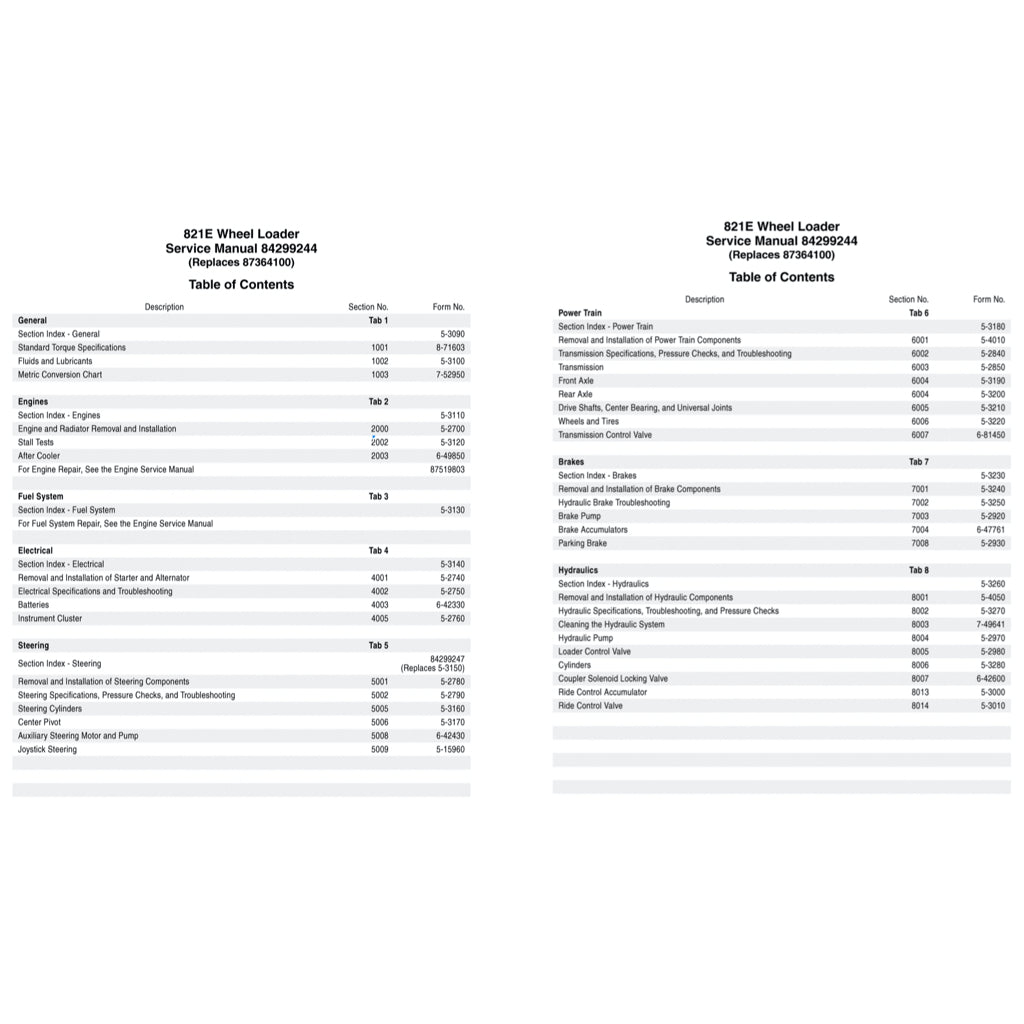 CASE 821E TIER 3 WHEEL LOADER SERVICE WORKSHOP MANUAL