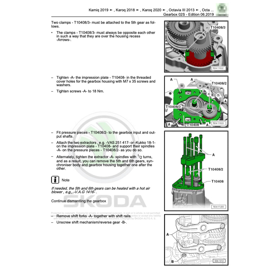 SKODA KAROQ NU7 (2017+) SERVICE WORKSHOP MANUAL