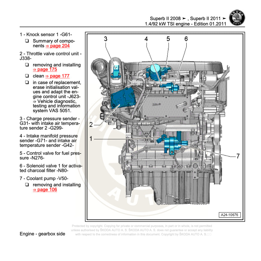 SKODA SUPERB B6 (2005-2014) SERVICE WORKSHOP MANUAL