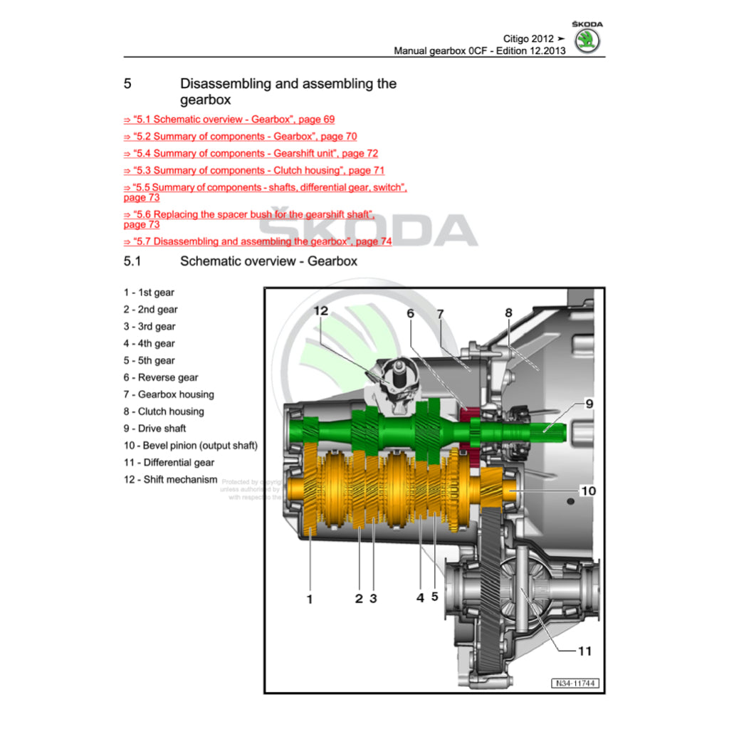 SKODA CITIGO (2011-2020) SERVICE WORKSHOP MANUAL