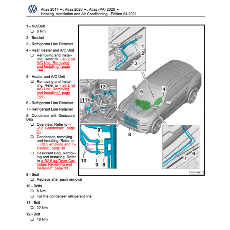 VW ATLAS (2O17-2024) SERVICE WORKSHOP MANUAL