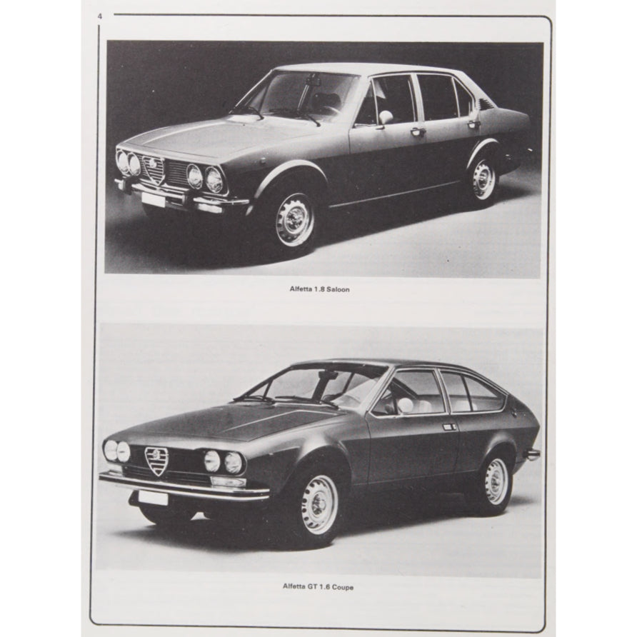 ALFA ROMEO ALFETTA BERLINA & GT GTV 116 (1973-1981) SERVICE WORKSHOP MANUAL + PARTS CATALOGUE