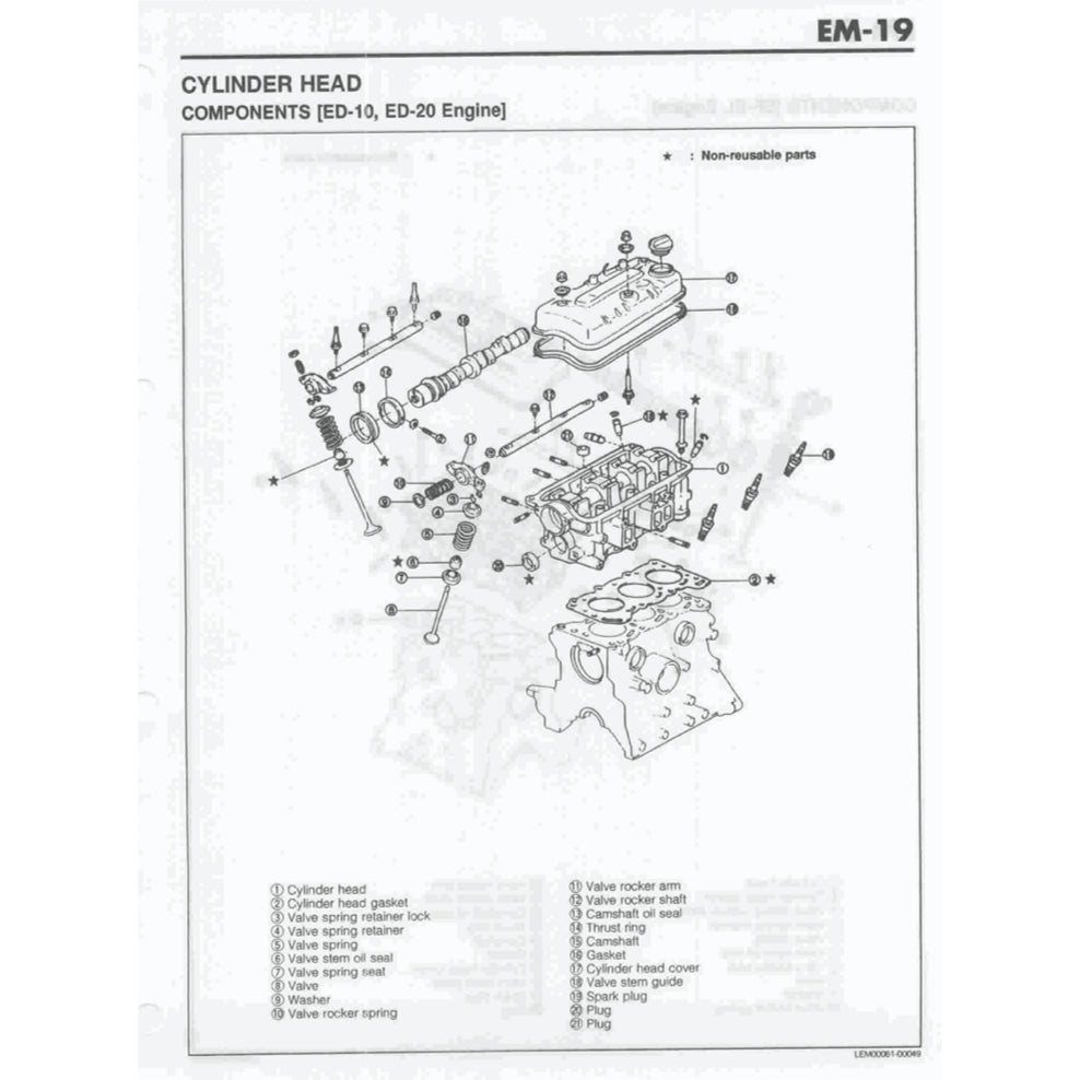 DAIHATSU MIRA L500 / L501 (1994-1998) SERVICE WORKSHOP MANUAL