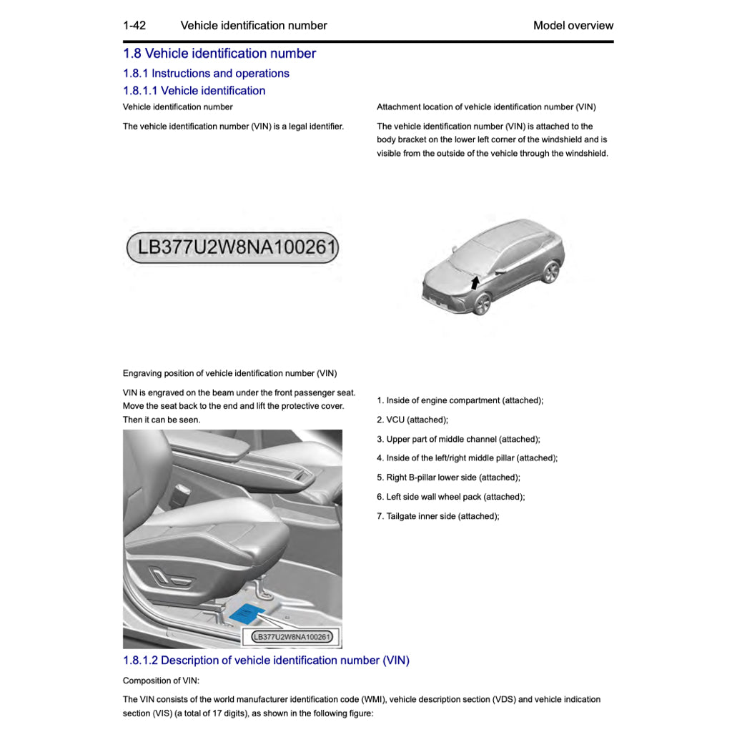 GEELY GEOMETRY-C (2023+) SERVICE WORKSHOP MANUAL