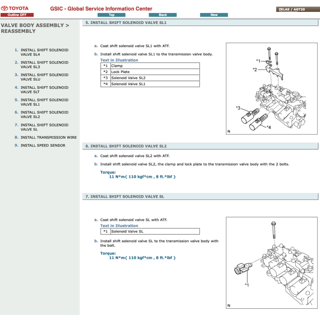 TOYOTA ZELAS AGT20 (2010-2016) ONLINE SERVICE WORKSHOP MANUAL