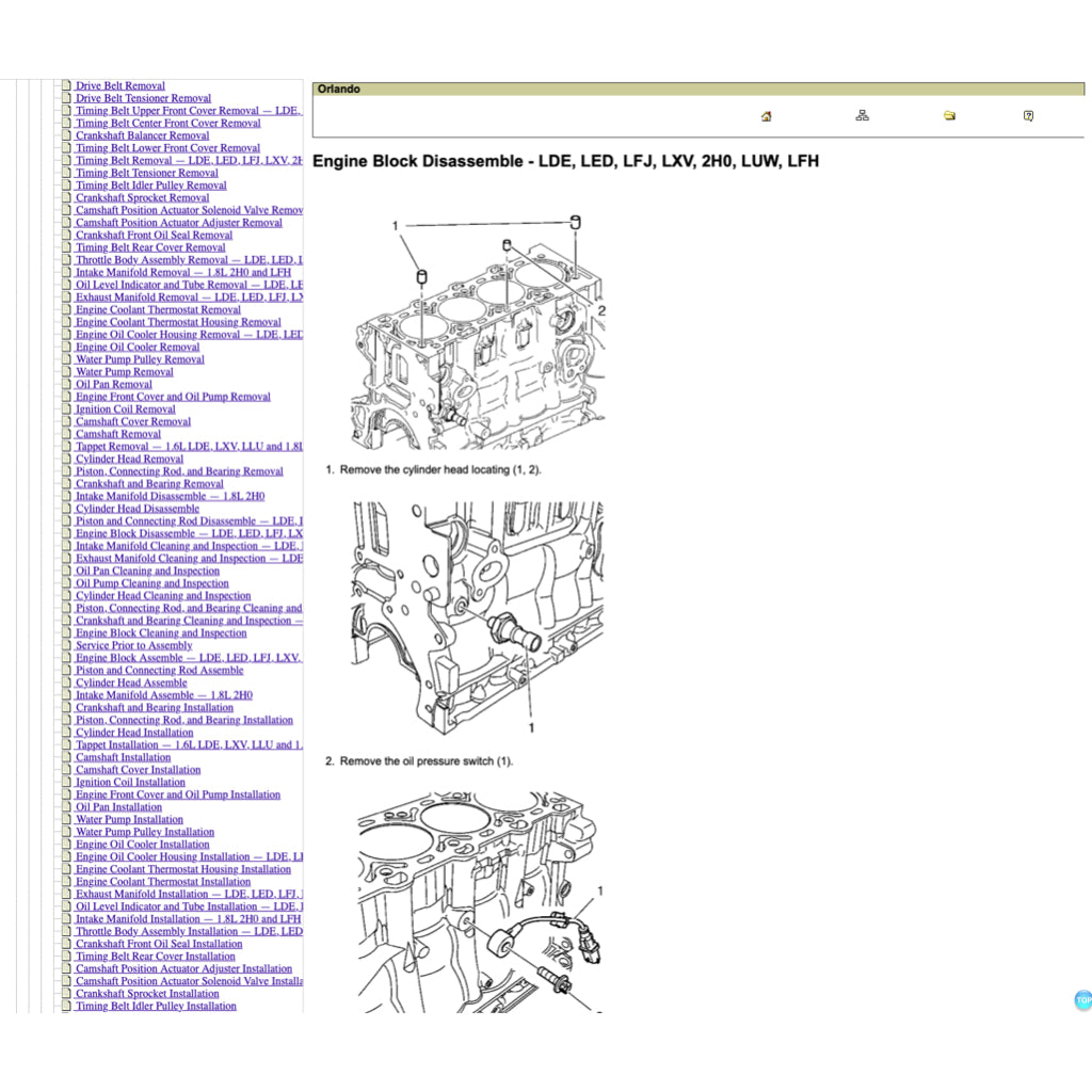 CHEVROLET ORLANDO (2011-2014) SERVICE WORKSHOP MANUAL