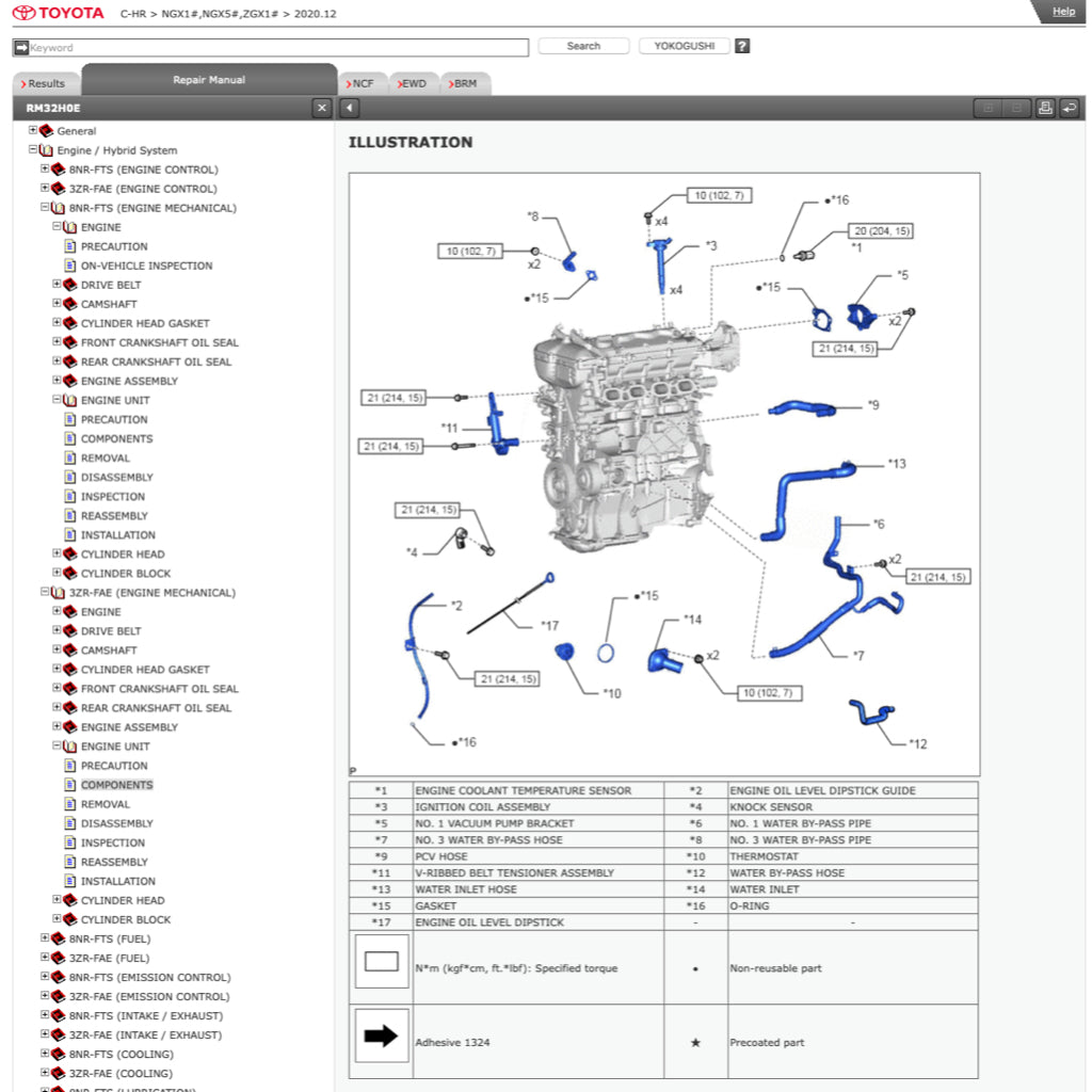TOYOTA C-HR CHR (2017-2023) ONLINE SERVICE WORKSHOP MANUAL