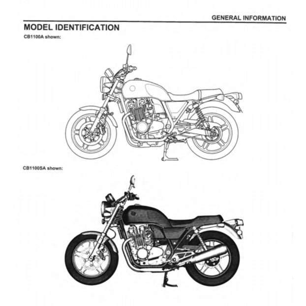 HONDA CB1100 A/SA (2013-2017) SERVICE WORKSHOP MANUAL + OWNER'S MANUAL