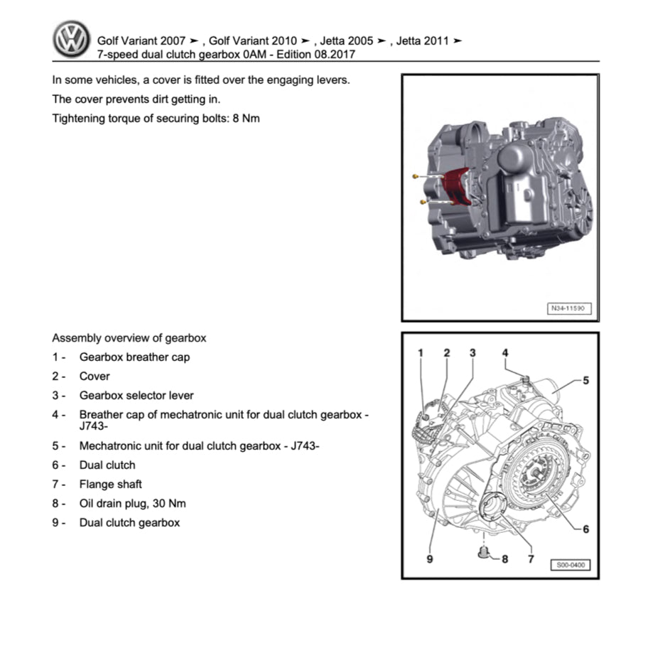 VW JETTA A5 (2005-2010) SERVICE WORKSHOP MANUAL