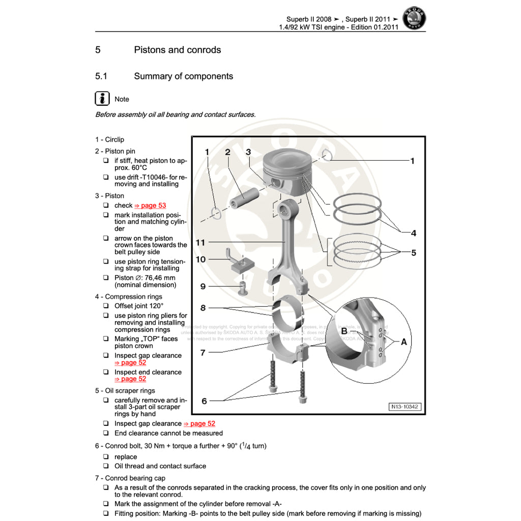 SKODA SUPERB B6 (2005-2014) SERVICE WORKSHOP MANUAL