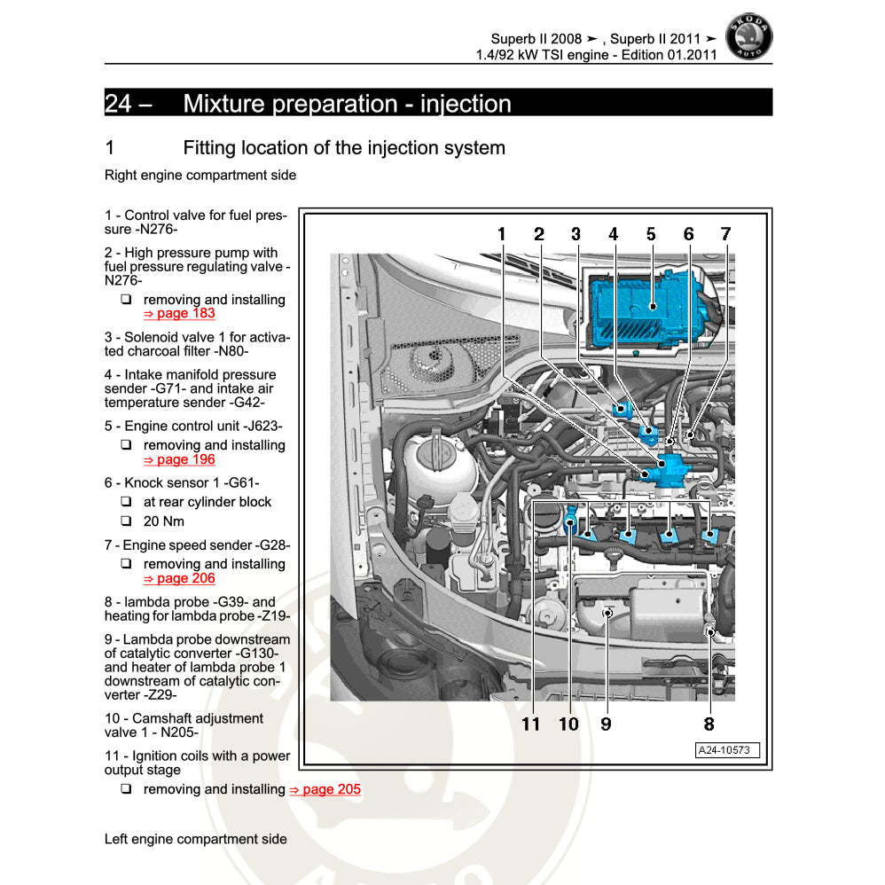 SKODA SUPERB B6 (2005-2014) SERVICE WORKSHOP MANUAL