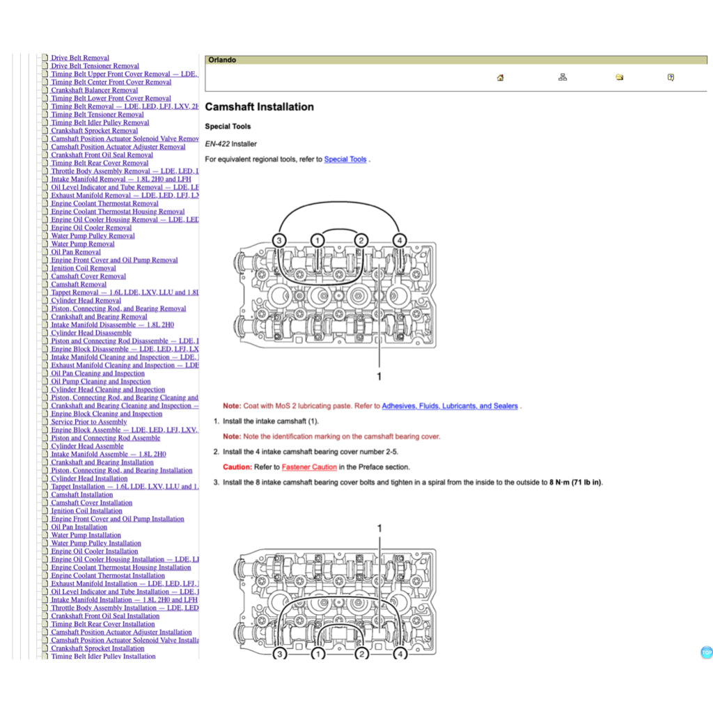 CHEVROLET ORLANDO (2011-2014) SERVICE WORKSHOP MANUAL