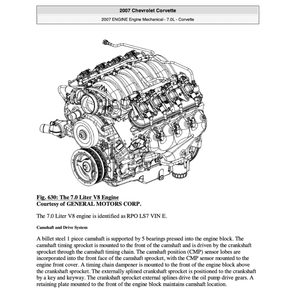 CHEVROLET CORVETTE C6 / Z06 (2005-2013) SERVICE WORKSHOP MANUAL