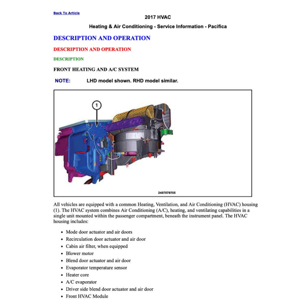 CHRYSLER PACIFICA RU (2016-2020) SERVICE WORKSHOP MANUAL
