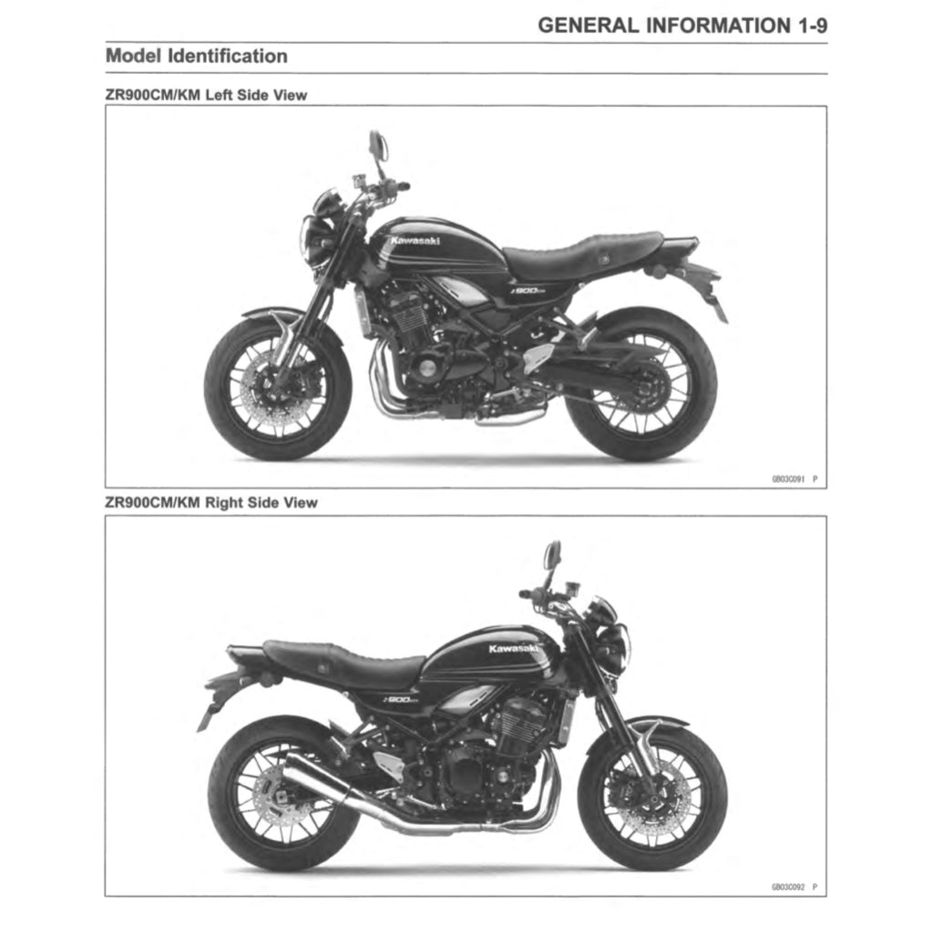 KAWASAKI Z900 RS Z900RS / CAFE (2018+) SERVICE WORKSHOP MANUAL + OWNER'S MANUAL