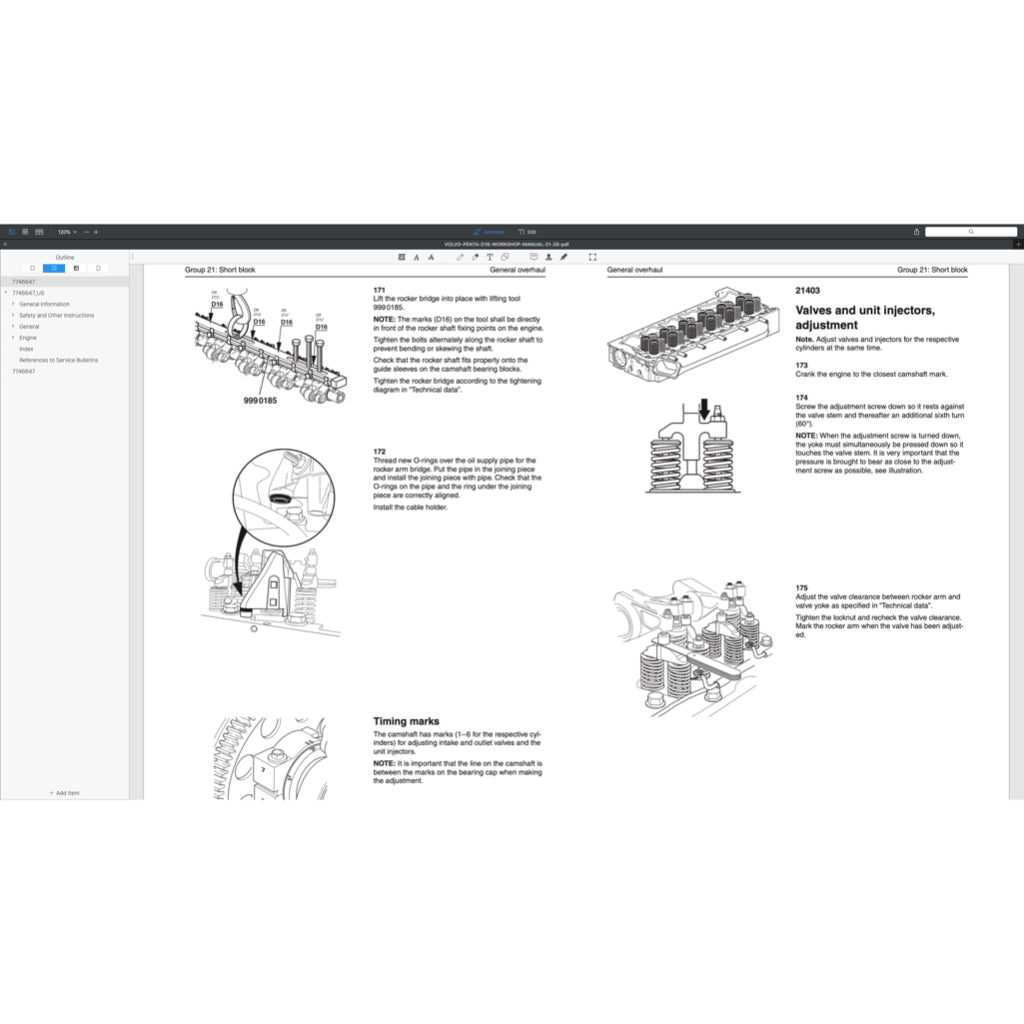 VOLVO PENTA DIESEL ENGINE D SERIES ( D3 D4 D6 D9 D12 D13 D16) SERVICE REPAIR WORKSHOP MANUAL