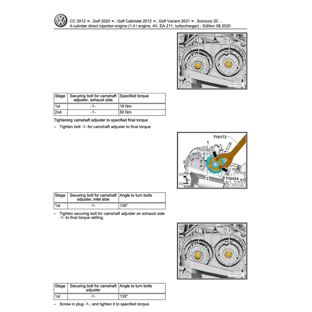 VW T-ROC A11 (2017+) SERVICE WORKSHOP MANUAL