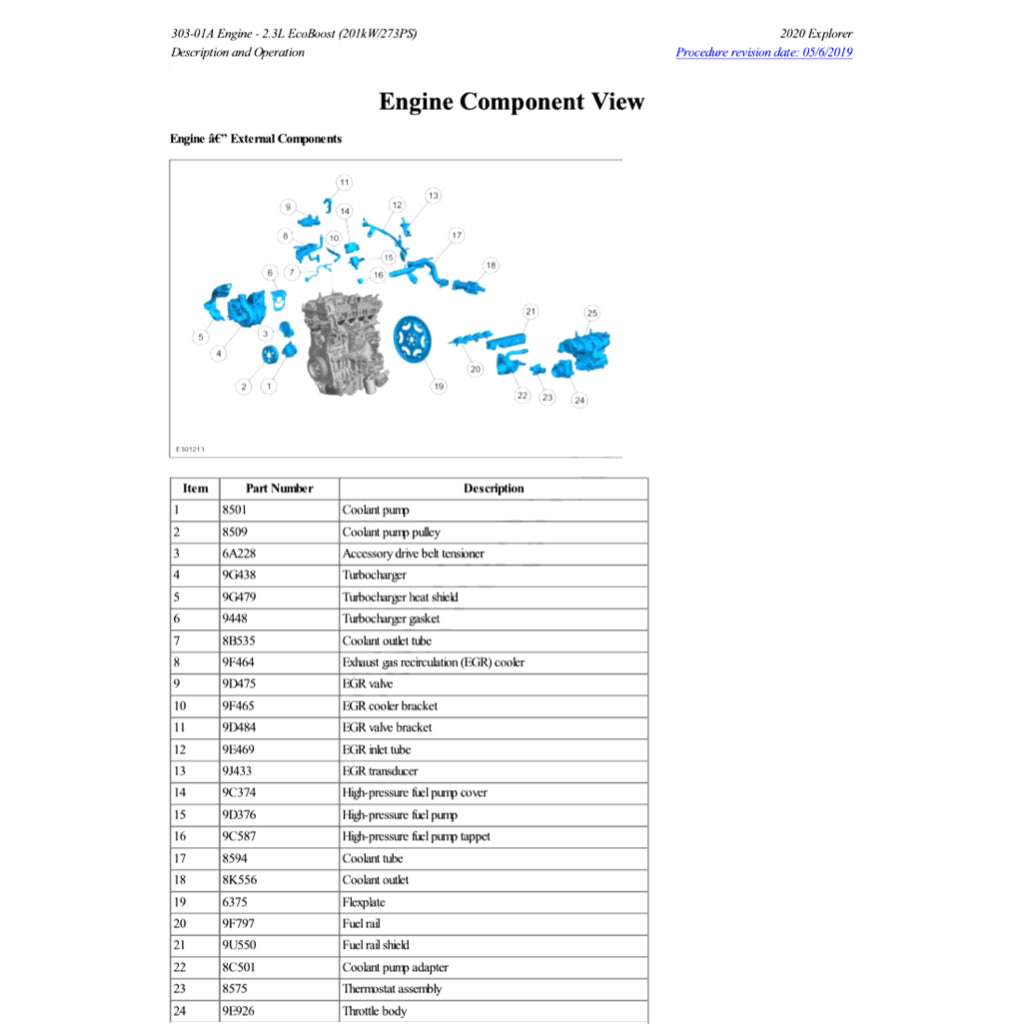 FORD EXPLORER U625 (2020+) SERVICE WORKSHOP MANUAL