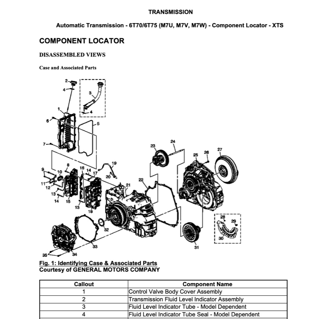 CADILLAC XTS (2012-2019) SERVICE WORKSHOP MANUAL