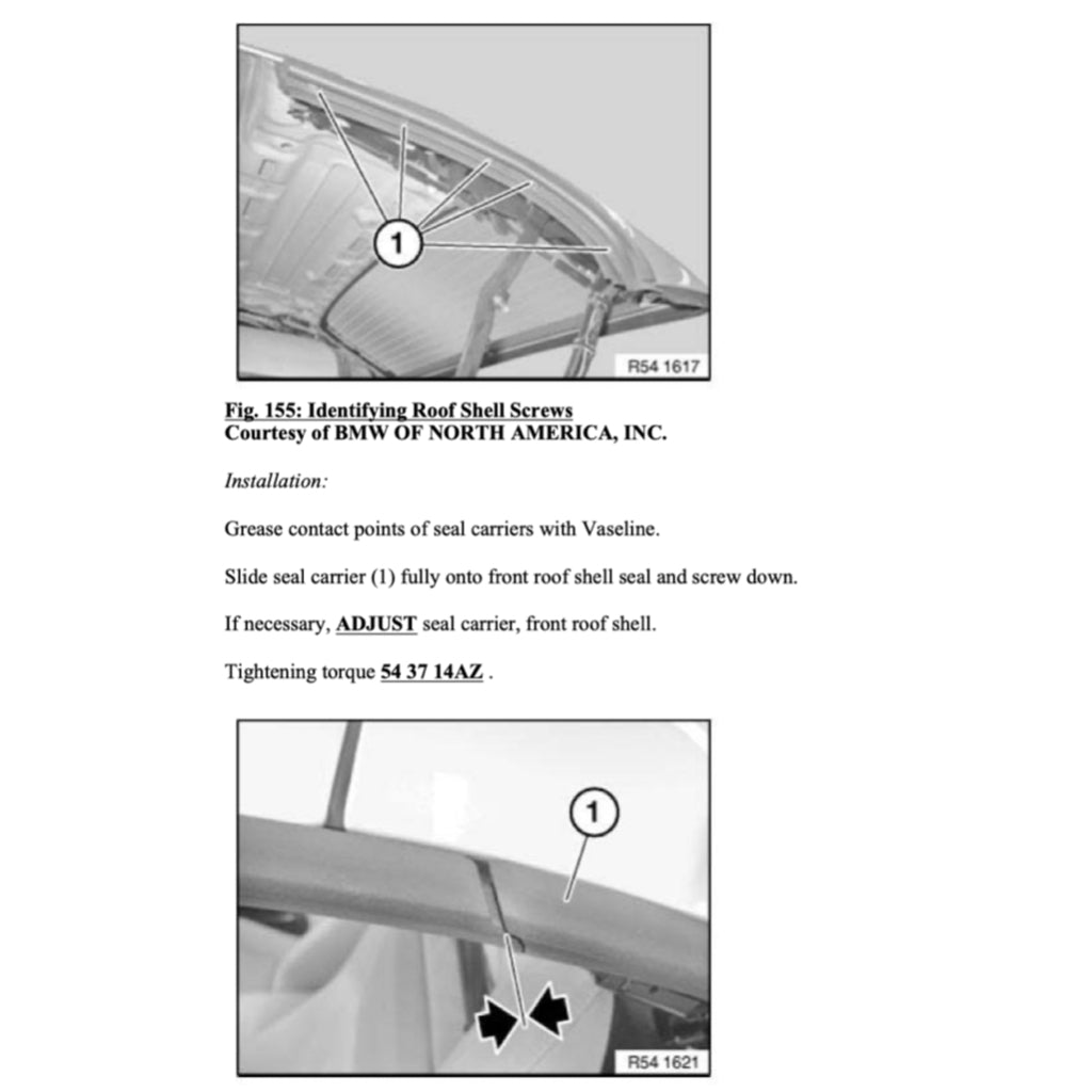 BMW Z4 E89 (2009-2016) CONVERTIBLE TOP SERVICE REPAIR MANUAL