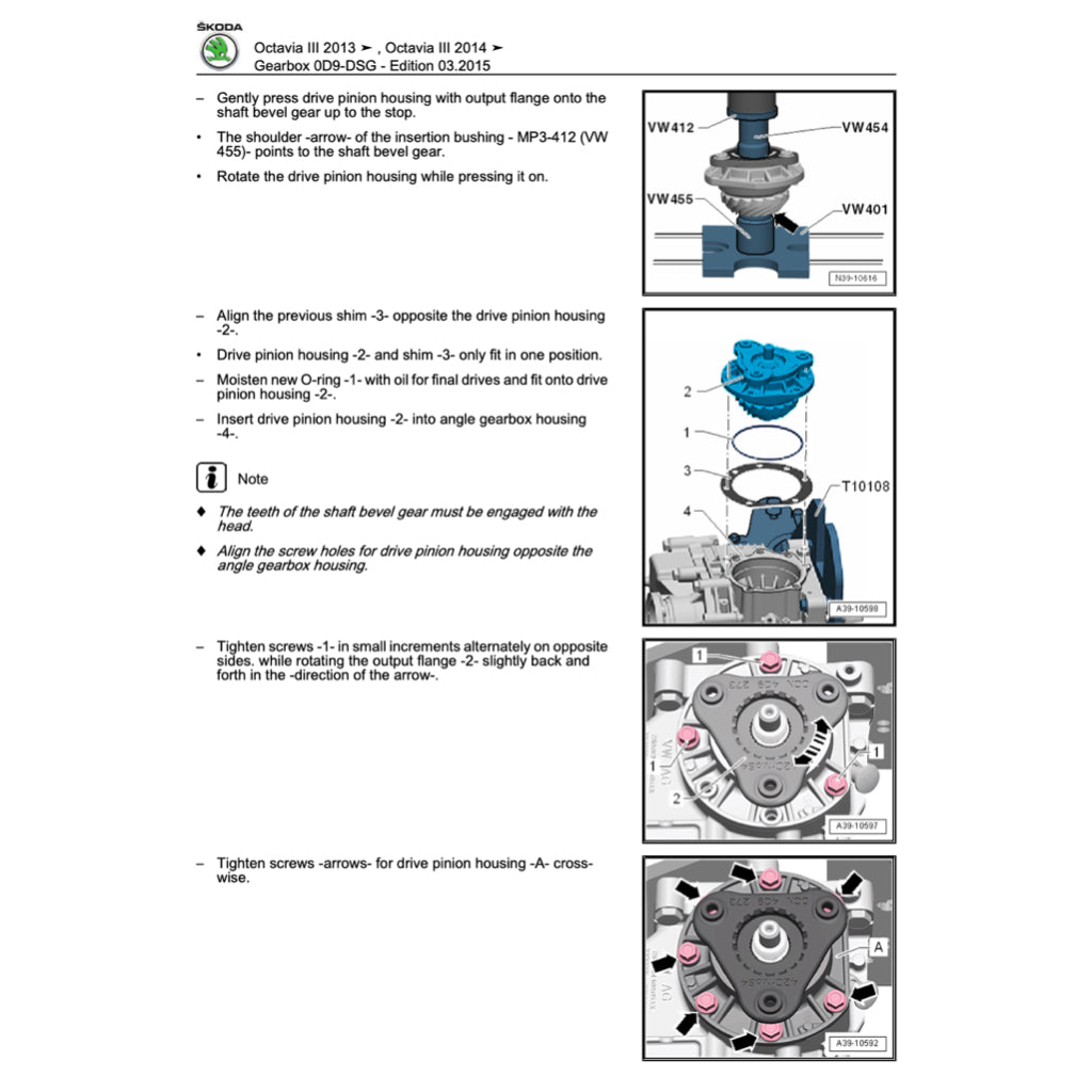 SKODA OCTAVIA 5E (2013-2019) SERVICE WORKSHOP MANUAL