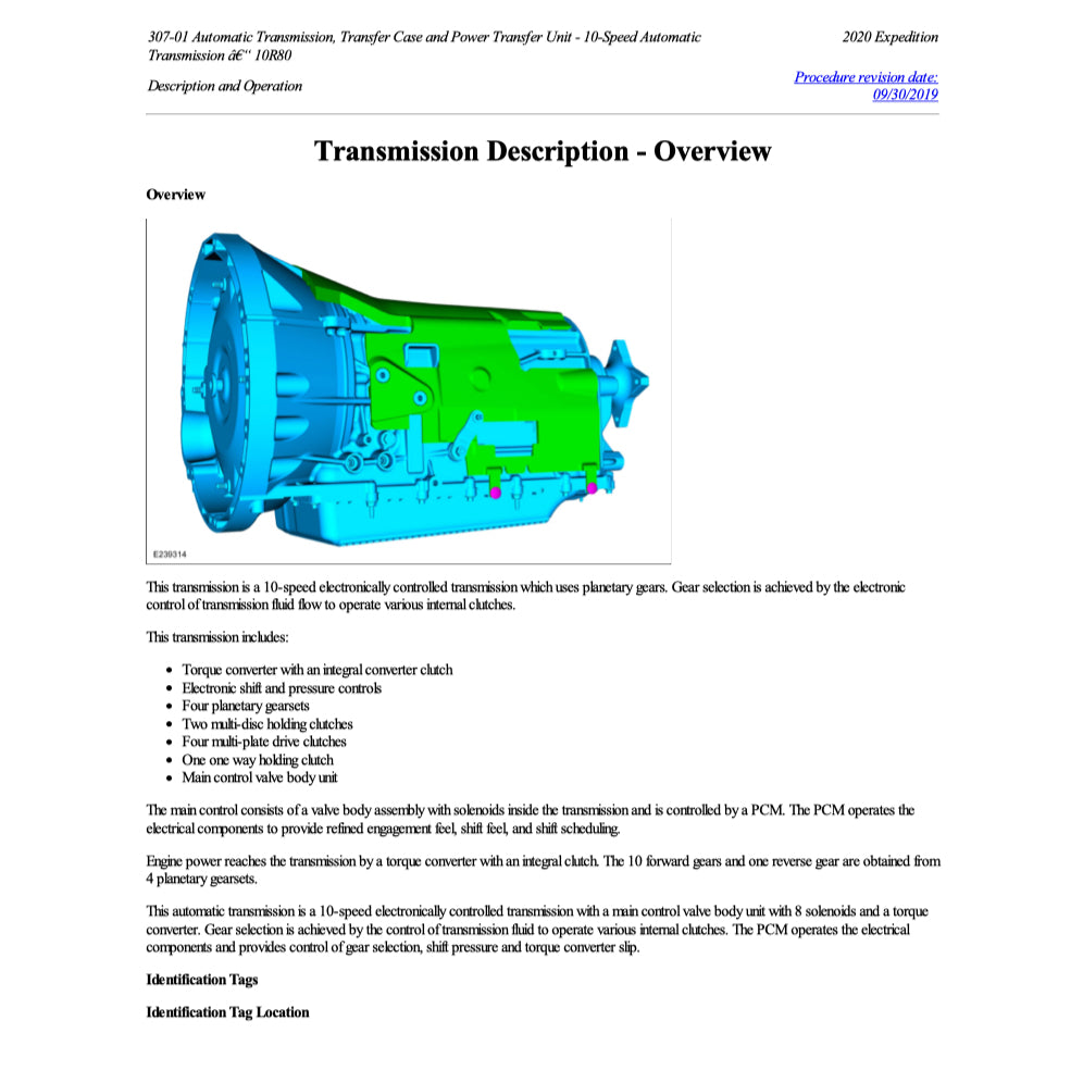 FORD EXPEDITION NAVIGATOR U553 (2018+) SERVICE WORKSHOP MANUAL