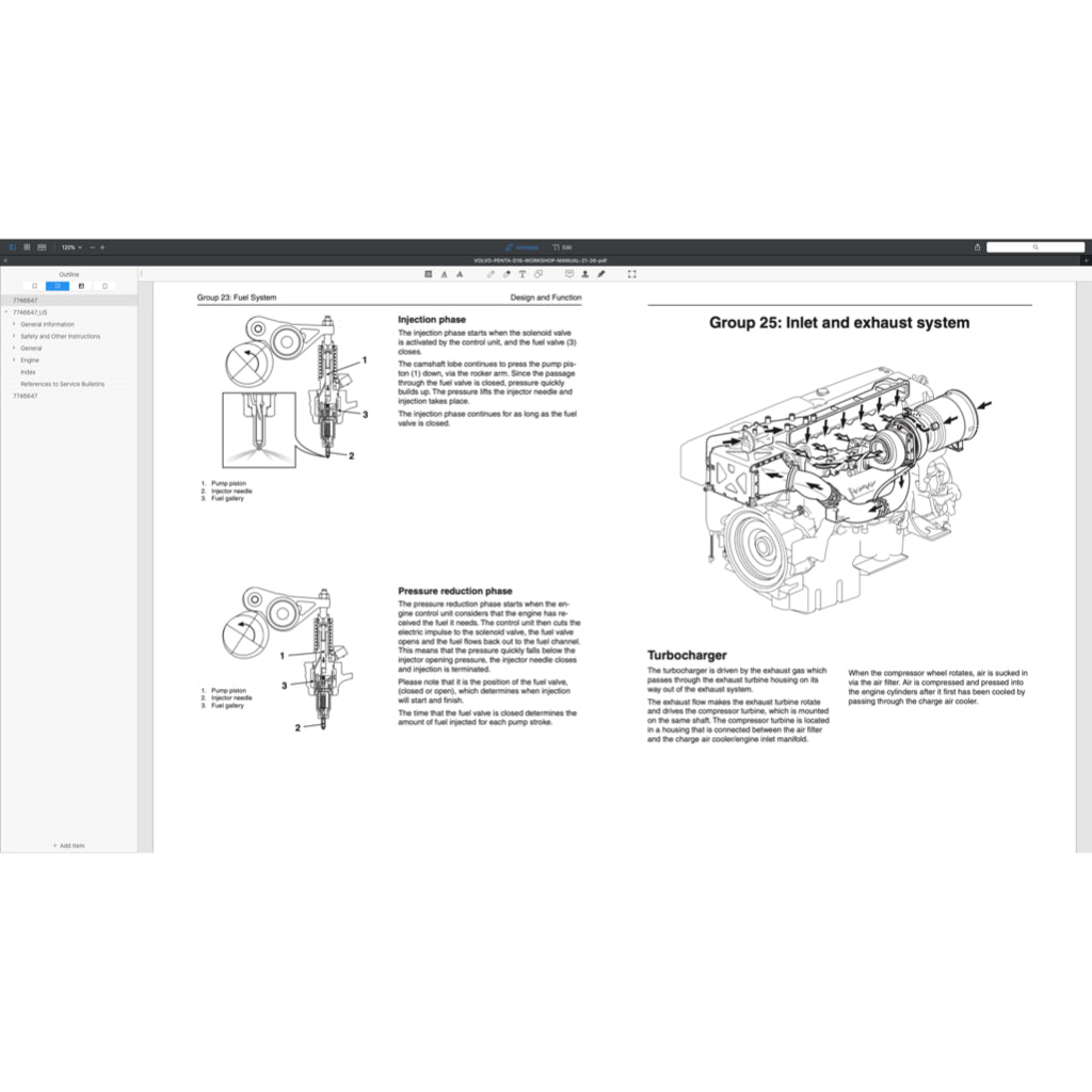 VOLVO PENTA DIESEL ENGINE D SERIES ( D3 D4 D6 D9 D12 D13 D16) SERVICE REPAIR WORKSHOP MANUAL
