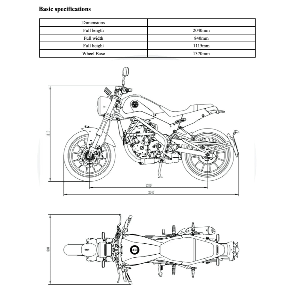 BENELLI LEONCINO BJ250 (2019+) SERVICE WORKSHOP MANUAL + PARTS CATALOGUE + OWNER'S MANUAL