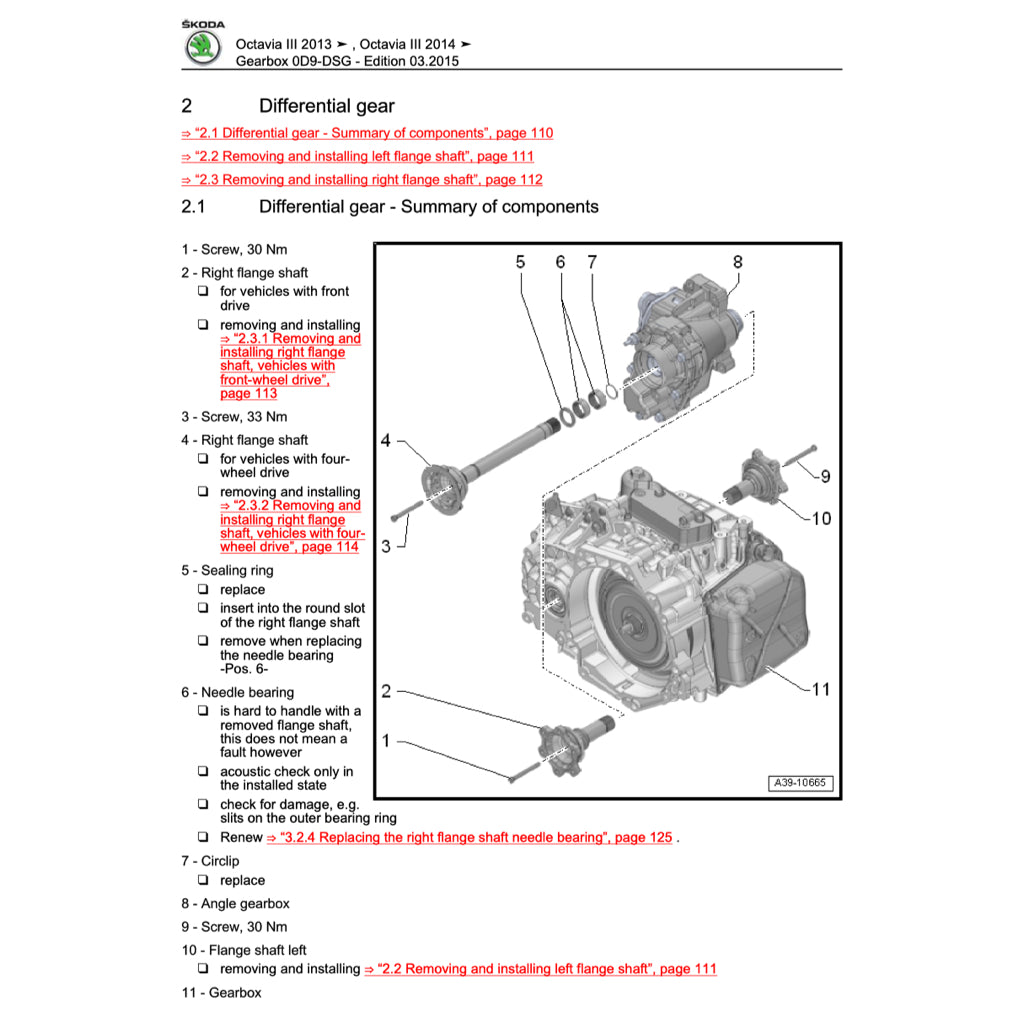 SKODA OCTAVIA 5E (2013-2019) SERVICE WORKSHOP MANUAL