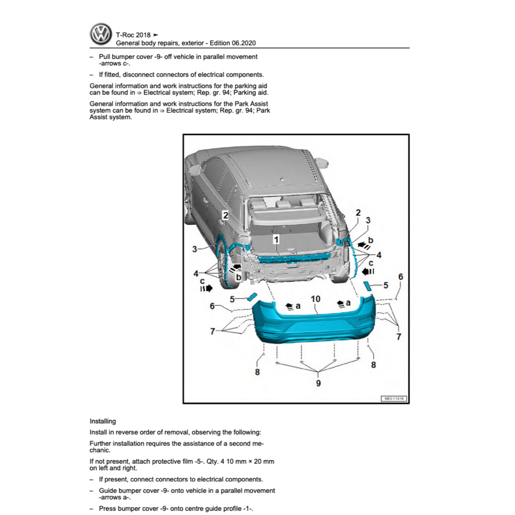 VW T-ROC A11 (2017+) SERVICE WORKSHOP MANUAL