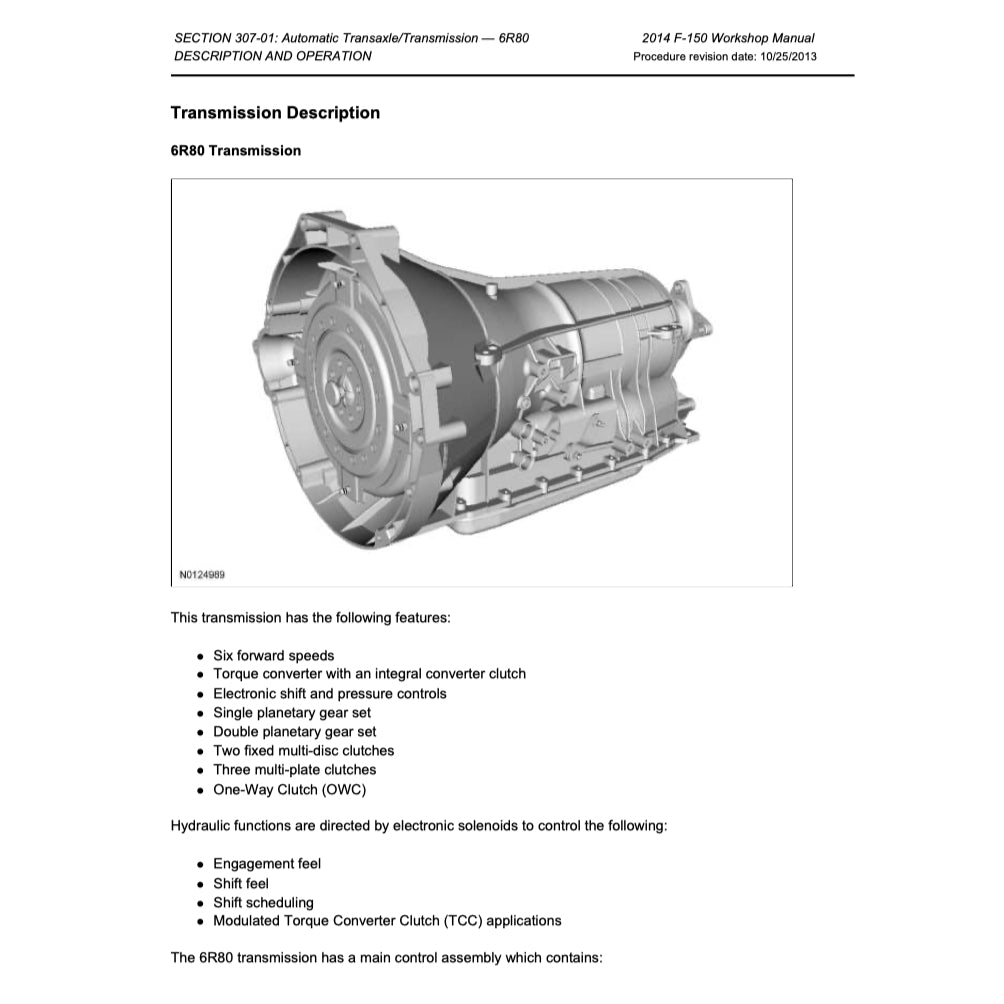 FORD F150 F-150 P415 (2009-2014) SERVICE WORKSHOP MANUAL