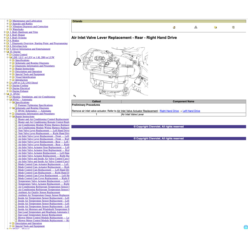 CHEVROLET ORLANDO (2011-2014) SERVICE WORKSHOP MANUAL