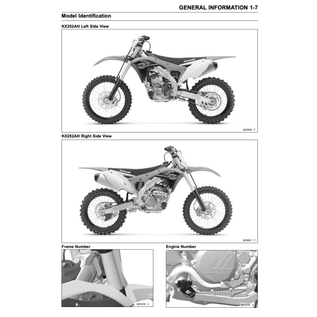 KAWASAKI KX250 F (2017-2021) SERVICE WORKSHOP MANUAL + PARTS CATALOGUE + OWNER'S MANUAL