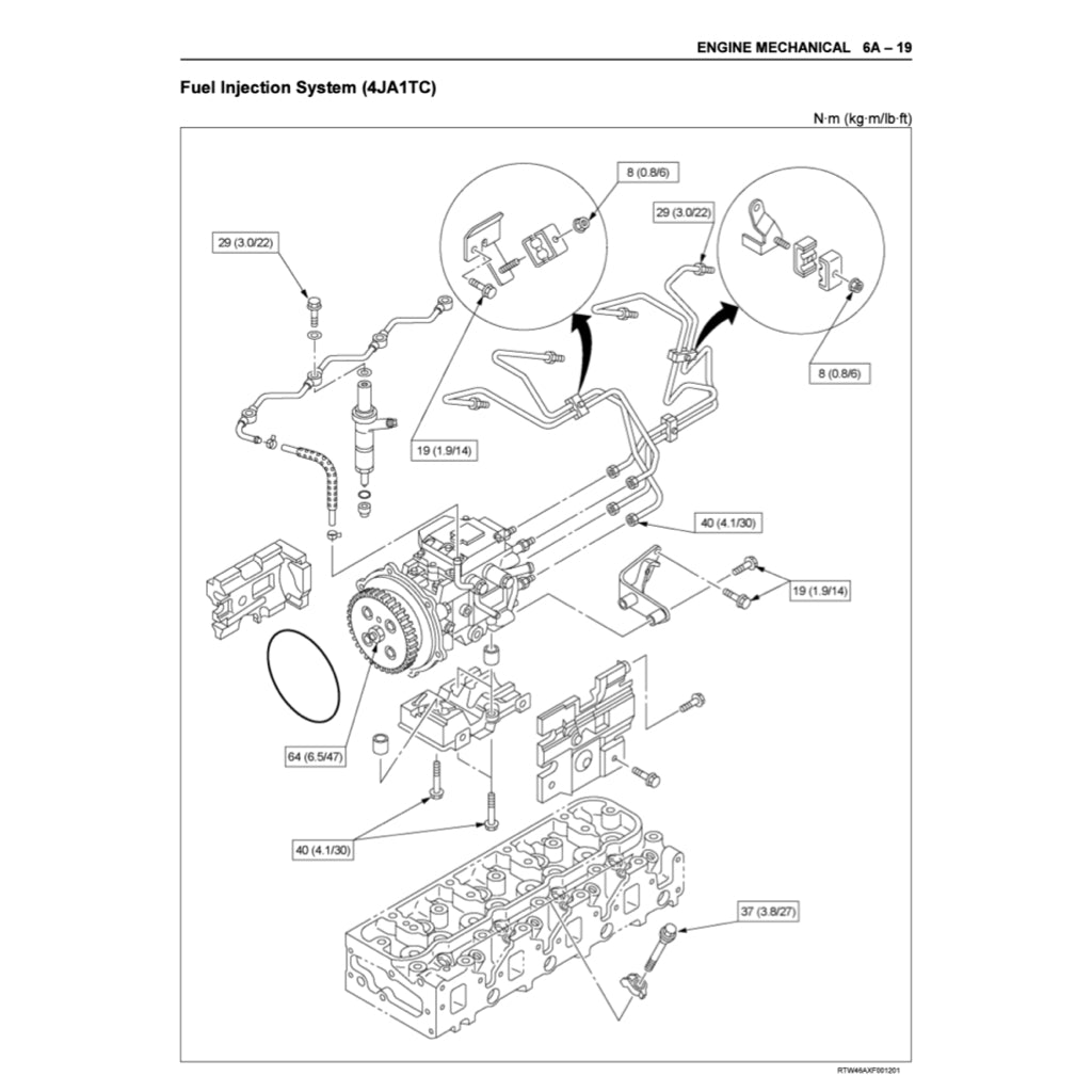 ISUZU ENGINE 4JA1 / 4JA1-TC / 4JH1 /4JH1-TC SERVICE WORKSHOP MANUAL